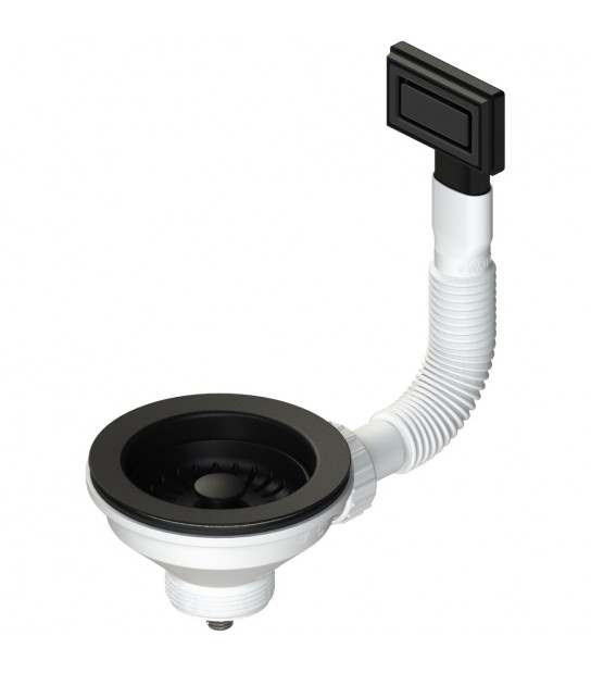 Piletta Antracite Per Lavello Cucina Con Foro D.90 Ctp Rettangolare 11/2 X D.114 Mm