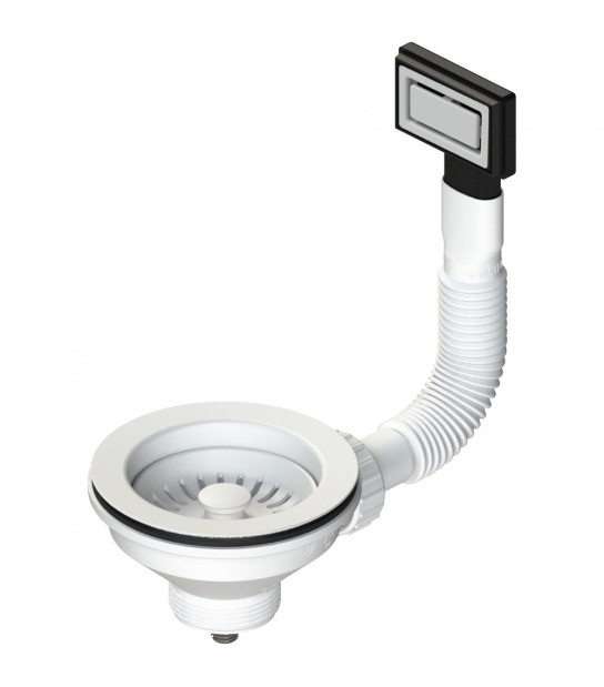 Piletta Bianca Per Lavello Cucina Con Foro D.90 Ctp Rettangolare 11/2 X D.114 Mm