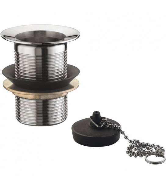 Piletta Per Lavabo E Bidet In Ottone Stp Con Tappo A Catenella 1 X D.63 Mm - H.70