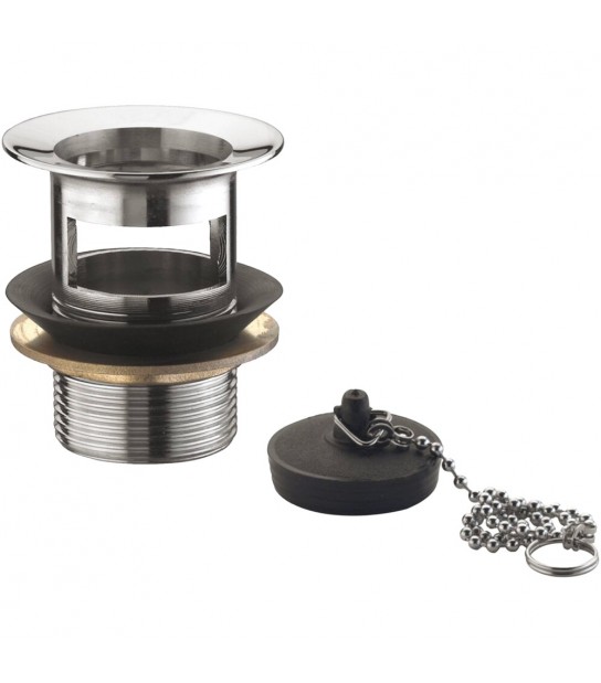 Piletta Per Lavabo E Bidet In Ottone Ctp Con Tappo A Catenella 11/4 X D.63 Mm - H.70