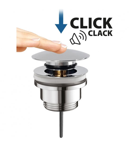 Piletta Click Clack Per Lavabo In Ottone Moderna 11/4 - Cromo