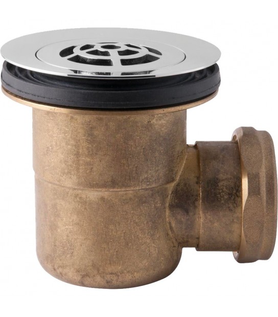 Piletta Sifonata Per Piatto Doccia Con Foro D.60 In Ottone Omp 11/2 X D.80 Mm