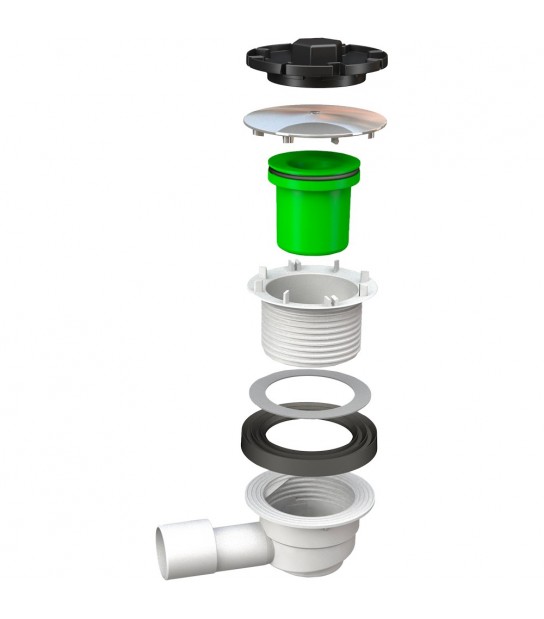 Piletta Sifonata Per Piatto Doccia Con Foro D.90 Doccione Scarico Innesto D.40-50 X D.120 Mm