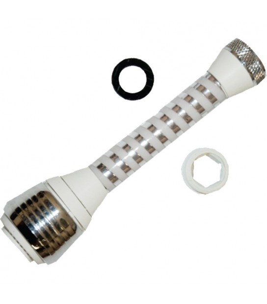 Aereatore Rompigetto Prolungato In Ottone Bianco-Cromo F22 X1