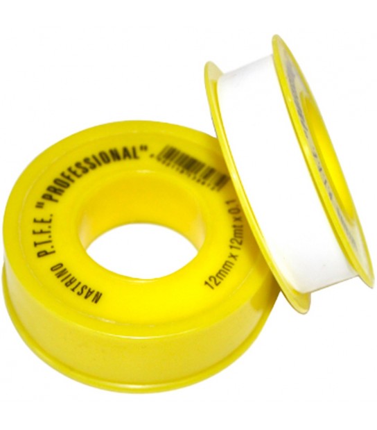 Nastro Teflon Ptfe Per Uso Gas H.12 X 0,1 Mm - 12 Mt.