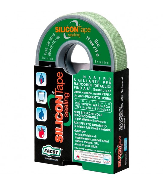 Nastro Sigillante Teflon Universale Silicon Tape Per Raccordi Idraulici H.14 Mm X 15 Mt
