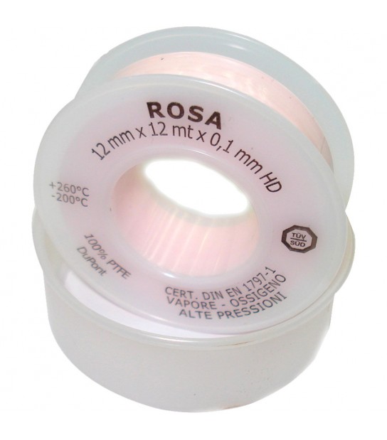 Nastro Teflon Per Vapore E Alte Temperature H.12 X 0,1 Mm - 12 Mt
