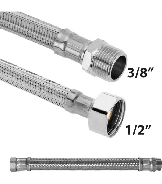 Flessibile In Acciaio Inox M3/8 X 1/2F 35 Cm