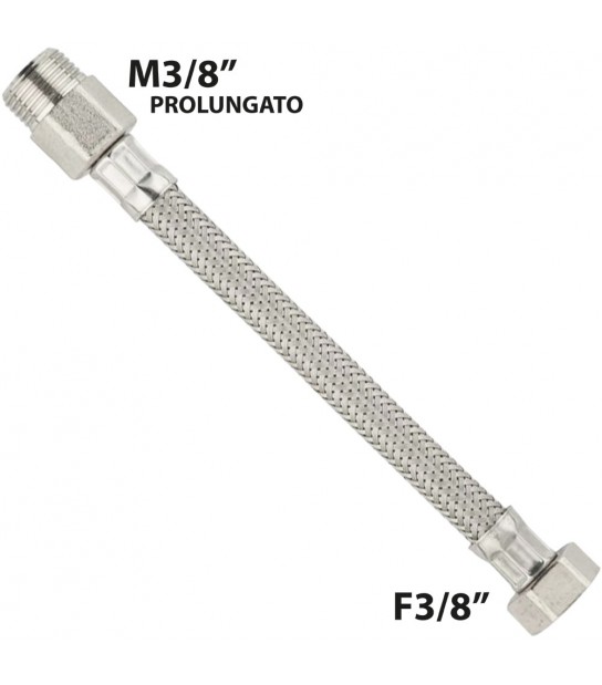 Flessibile In Acciaio Inox M3/8 Prolungato X F3/8 50 Cm - Dn10