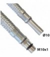 Flessibile In Acciaio Inox M10X1 Con Tronchetto D.10 Corto 35 Cm - Dn8