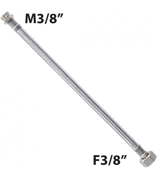 Flessibile In Acciaio Inox M3/8 X F3/8 Gir. Flexcore Cm 35 - Dn8