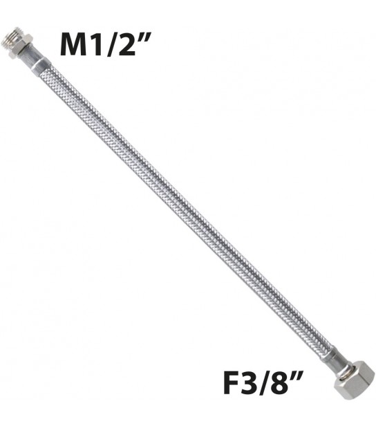 Flessibile In Acciaio Inox M1/2 X F3/8 Gir. Flexcore Cm 30 - Dn8