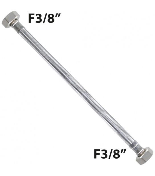 Flessibile In Acciaio Inox F3/8 X F3/8 Gir. Flexcore Cm 35 - Dn8
