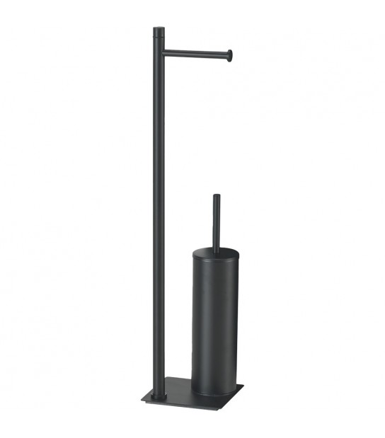 Piantana Portarotolo E Scopino Trilly Nero Opaco