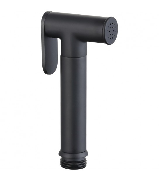 Doccetta Shut-Off Tonda Con Pulsante A Rilascio Nero Opaco 1/2M