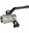 Valvola A Sfera F/F Con 2 Spurghi, Rubinetto E Tappo Leva Alluminio Bugatti 1/2Ff - Dn15