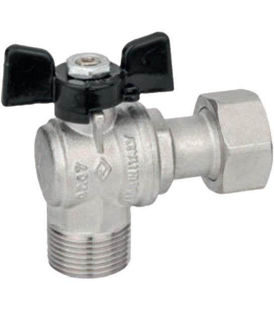 Valvola A Squadro M/F Con Dado Girevole E Farfalla In Alluminio Bugatti 1/2X3/4 Dn15