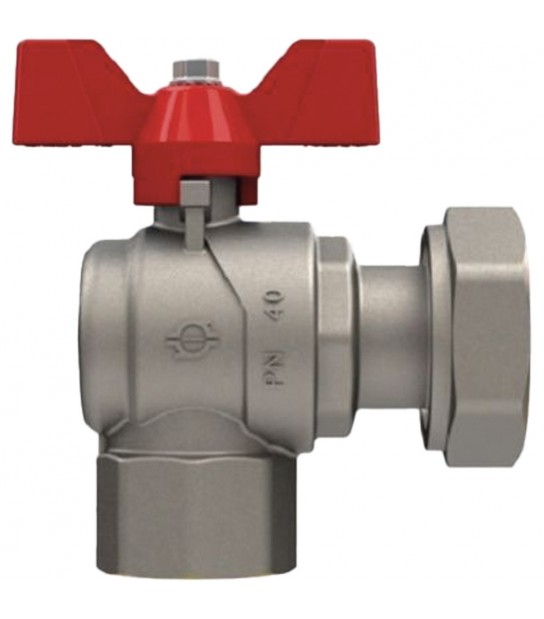 Valvola A Sfera Passaggio Totale A Squadro Femmina Con Dado Girevole Fiv 3/4F X 3/4D - Pn40