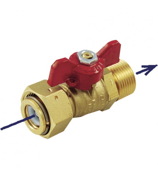 Valvola A Sfera Diritta Maschio Con Girello E Non Ritorno 3/4 M X 1 F
