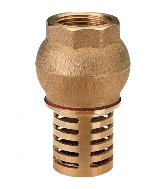 Valvola Di Fondo Ottone Femmina Con Succhieruola E Tenuta In Gomma 11/2