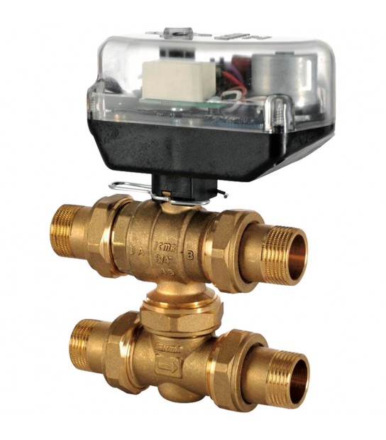 Valvola Di Zona A Sfera Motorizzata 4 Vie Con Servocomando E Rele Icma 1/2 M - 230V