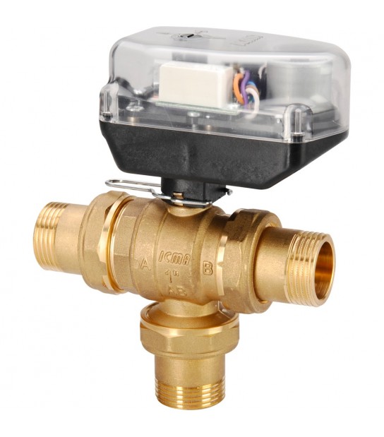 Valvola Di Zona A Sfera Motorizzata 3 Vie Con Servocomando E Rele Icma 1/2 M - 230V