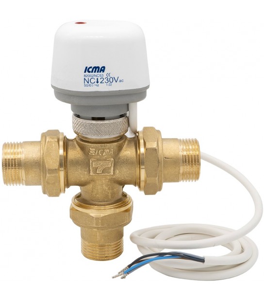 Valvola Di Zona 3 Vie A Pistone Con Attuatore Elettrotermico Icma 1 M - 230V