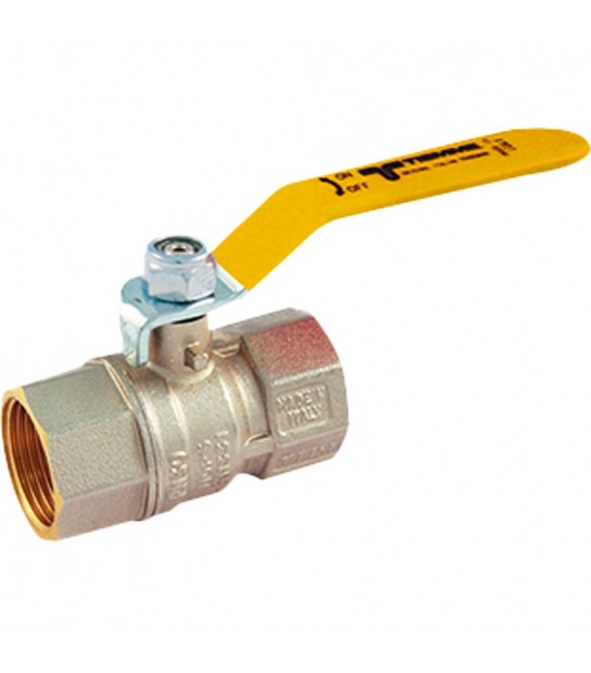Valvola A Sfera Gas F/F Con Leva Gialla In Acciaio Tiemme 3/4 Dn18 - Pn30