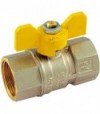Valvola A Sfera Gas F/F Con Farfalla Gialla In Alluminio Tiemme 3/4 Dn18 - Pn30