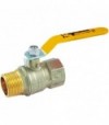 Valvola A Sfera Gas M/F Con Leva Gialla In Acciaio Tiemme 1/2 Dn14 - Pn30