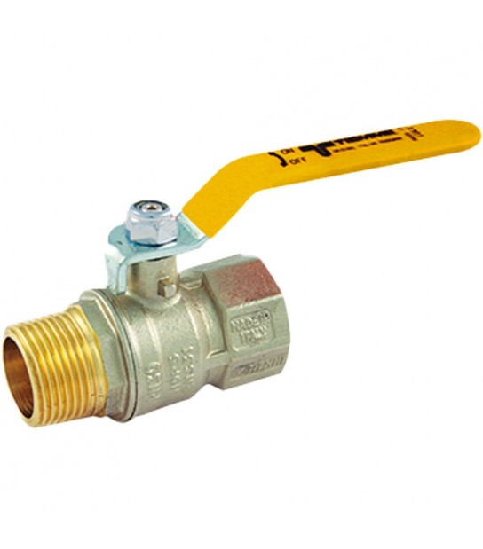 Valvola A Sfera Gas M/F Con Leva Gialla In Acciaio Tiemme 3/4 Dn18 - Pn30