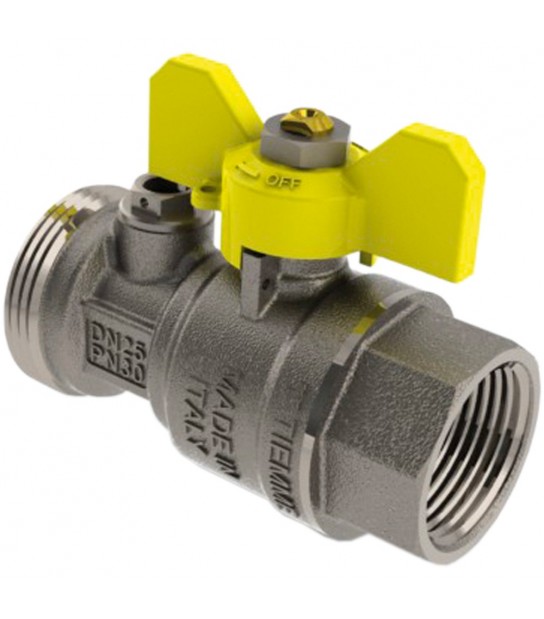 Valvola A Sfera Diritta Post-Contatore Con Presa Pressione Tiemme 11/4 M X 1F