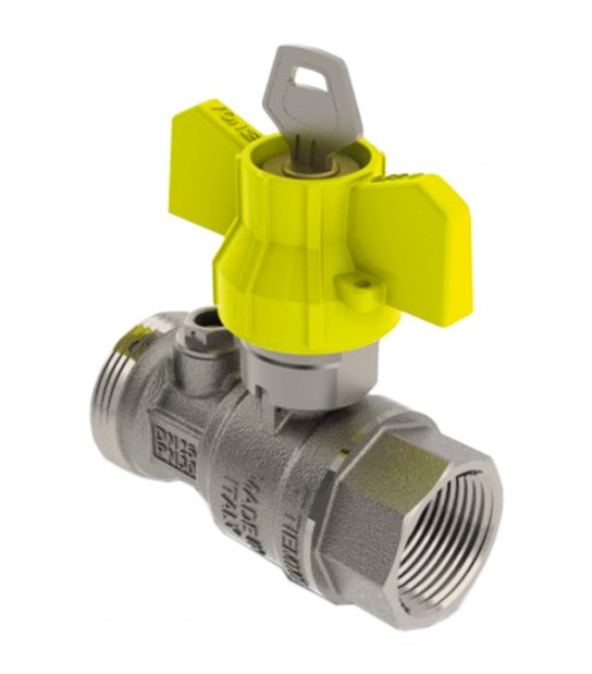 Valvola Diritta Post- Contatore Con Presa E Sicurezza Tiemme 1 F X 11/4 M