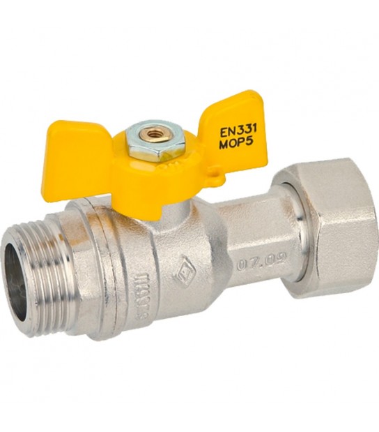 Valvola A Sfera Gas M/F Con Dado Girevole E Farfalla In Alluminio Bugatti 1/2M X 3/4G