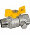 Valvola A Sfera Gas M/F Con Presa Di Pressione E Farfalla In Alluminio Bugatti 3/4M X 1/4F - Dn20