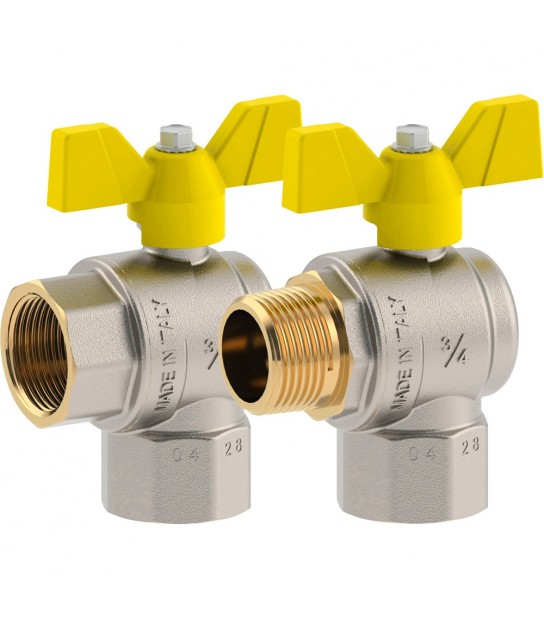 Valvola A Sfera Gas A Squadro Con Farfalla In Alluminio Fiv 1F/F - Dn25