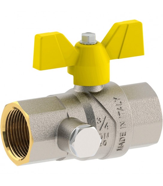 Valvola A Sfera Gas F/F Con Presa Di Pressione E Farfalla In Alluminio Fiv 1 - Dn25