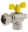 Valvola A Sfera Gas F/F A Squadro Con Presa Pressione Dado Gir. E Farfalla Fiv 1F X 11/4G - Dn25