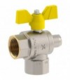 Valvola A Sfera Gas A Squadro Con Presa Pressione E Farfalla In Alluminio Fiv 3/4F X 3/4F - Dn20