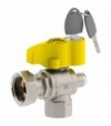 Valvola A Sfera Gas A Squadro Post-Contatore F/F Con Dado Girevole E Sicurezza Fiv 3/4X1 - Dn20