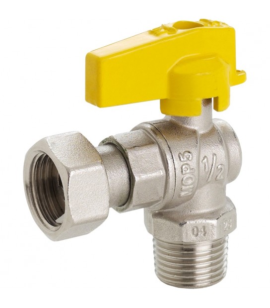 Rubinetto Gas A Sfera Maschio Con Dado Girevole A Squadro Fiv 1/2M X 3/4G