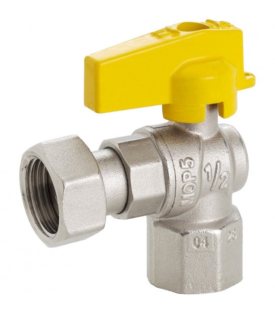 Rubinetto Gas A Sfera Femmina Con Dado Girevole A Squadro Fiv 1/2F X 3/4G