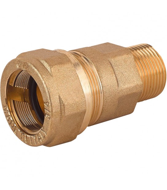 Raccordo A Compressione Diritto Maschio Fer-Block Per Tubi Di Acciaio Tiemme 3/8