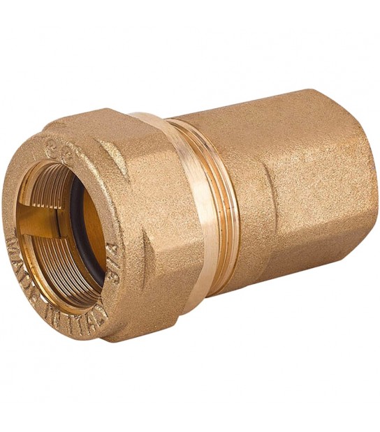 Raccordo A Compressione Diritto Femmina Fer-Block Per Tubi Di Acciaio Tiemme 1