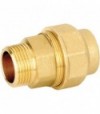 Raccordo Diritto Maschio In Ottone A Compressione Per Tubo Pe/Pehd/Pex Valvofit D.25 X 3/4 M