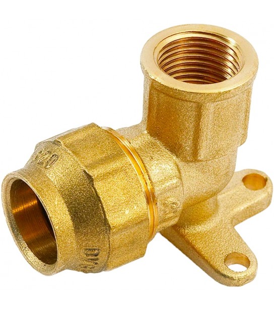 Gomito Femmina Flangiato A Compressione Per Tubo Polietilene Pn25 Tiemme 3/4 X D.25 Mm