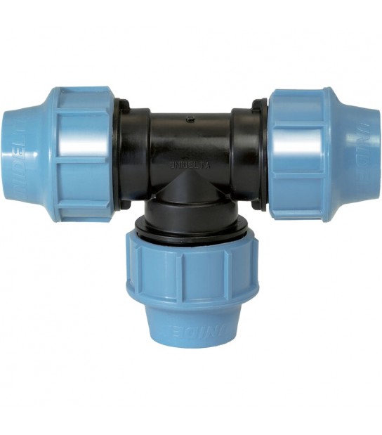 Tee Triplo A Compressione Per Tubo Polietilene Unidelta D.50 - Pn16