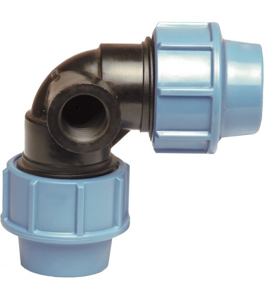 Gomito Doppio Con Derivazione Laterale Femmina Per Tubo Polietilene Unidelta D.32X32 X 3/4F - Pn16