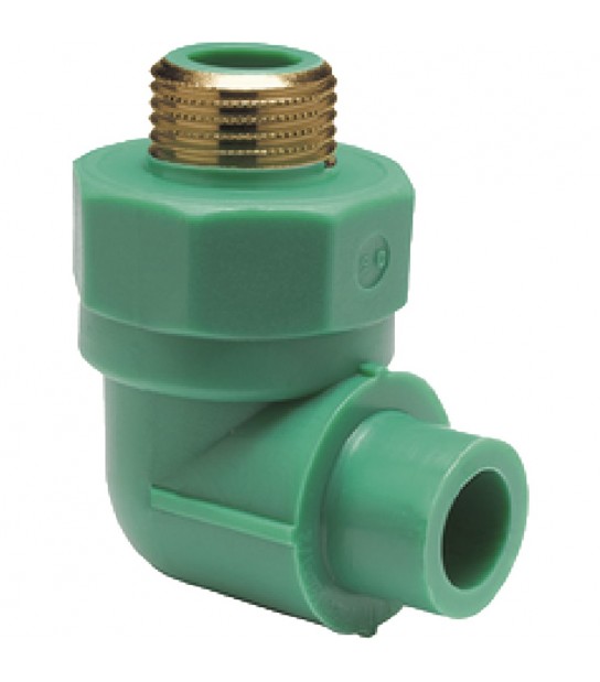Gomito A 90° Maschio Filettato/Maschio In Ppr Verde Pn25 D.20 X 1/2M