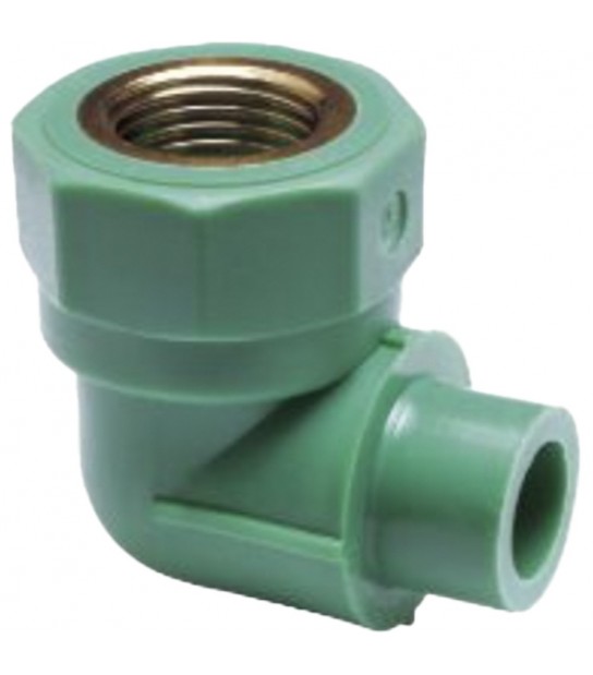Gomito A 90° Maschio Liscio/Femmina Filettato In Ppr Verde Pn25 D.20 X 1/2F
